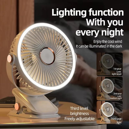 Xiaomi 8000Mah Clip-On Fan 3 Speed Quiet Rechargeable Desktop Portable Air Circulator Wireless Fan with LED Light Camping Home