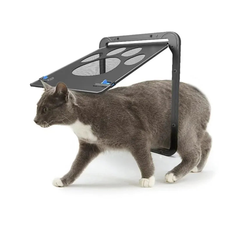 Pet Cat Door New Safe Lockable Magnetic Screen Outdoor Dogs Cats Window House Enter Freely Fashion Pretty Garden Easy Install