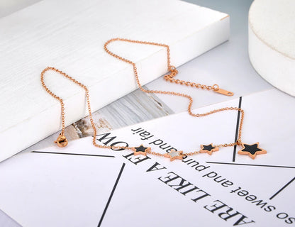 Original Titanium Stainless Steel Black Acrylic Star Choker Necklaces for Women Trendy Charm Pendant Necklace N20186