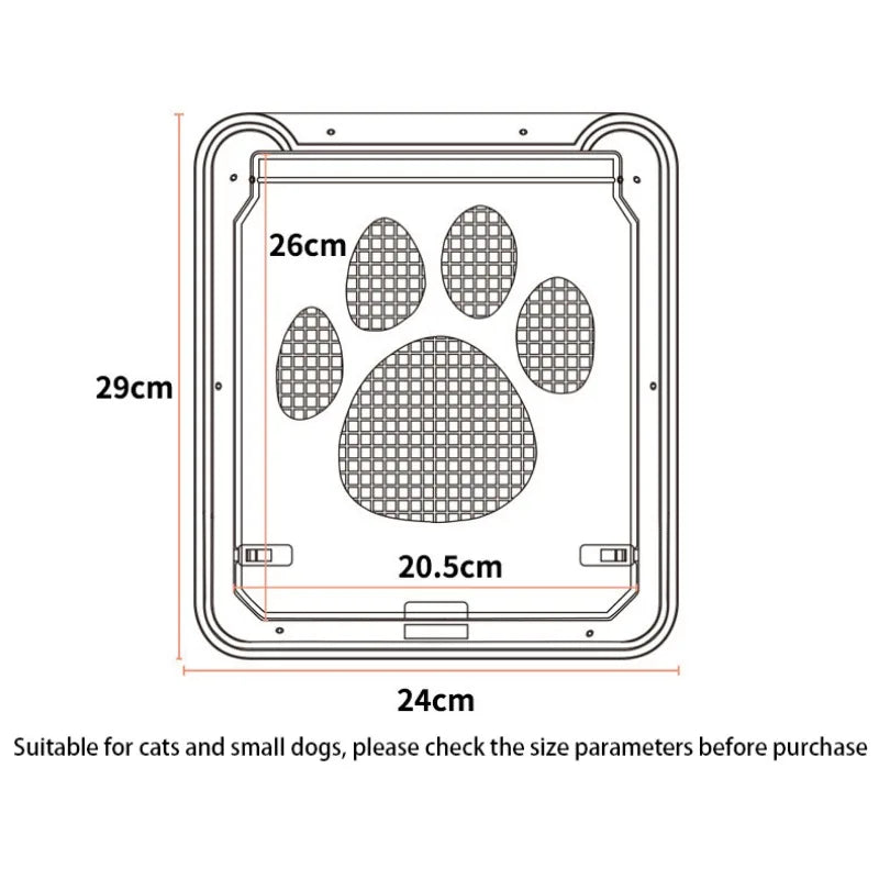 Pet Cat Door New Safe Lockable Magnetic Screen Outdoor Dogs Cats Window House Enter Freely Fashion Pretty Garden Easy Install